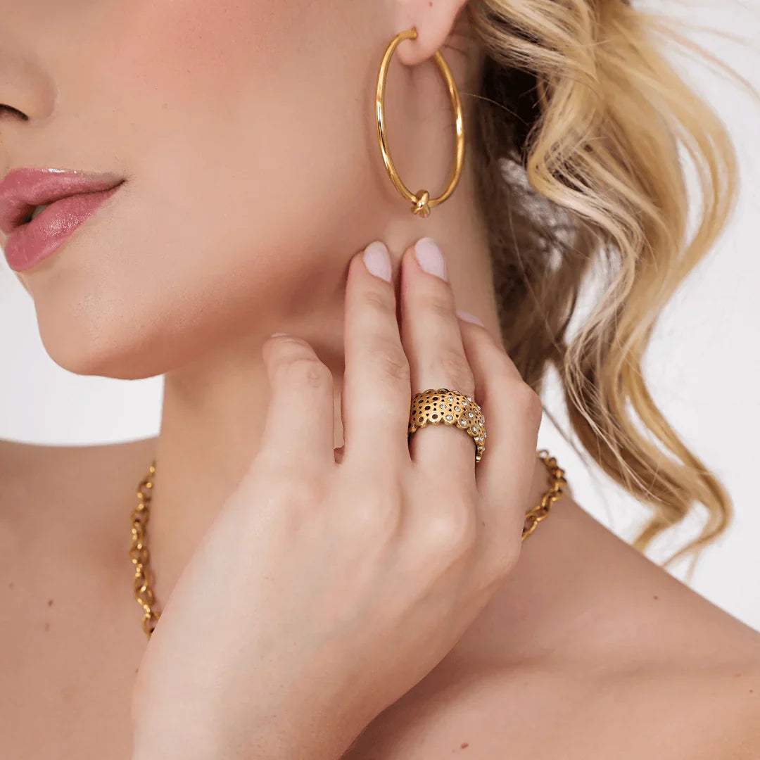 Anel Largo com Zircônia