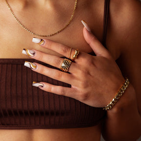 Anel Arame Farpado Banhado a Ouro 18K