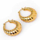 Brinco Argola Texturizada Banhado a Ouro 18k