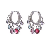 Brinco Argola Prata com Zircônia Coloridas