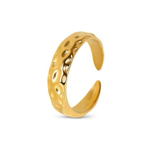 Anel Irregular Ajustável Banhado a Ouro 18K