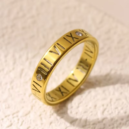 Anel  Romano Banhado em Ouro 18k