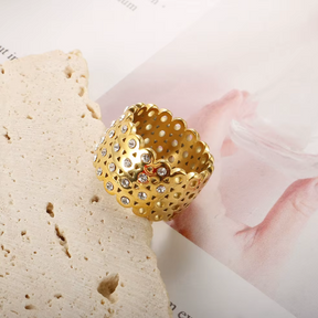 Anel Largo com Zircônia