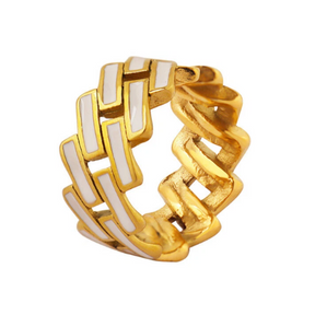 Anel Lazur Banhado a Ouro 18k