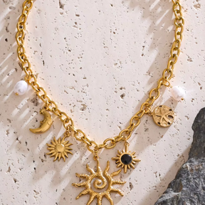 Colar Celeste Banhado a Ouro 18k