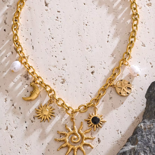 Colar Celeste Banhado a Ouro 18k