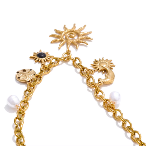 Colar Celeste Banhado a Ouro 18k