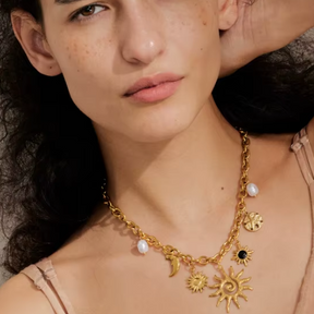 Colar Celeste Banhado a Ouro 18k