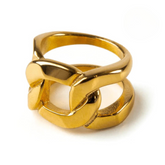 Anel em Elos Banhado a Ouro 18k