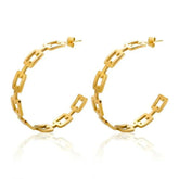 Brincos Argola em Elos Banhado em Ouro 18K