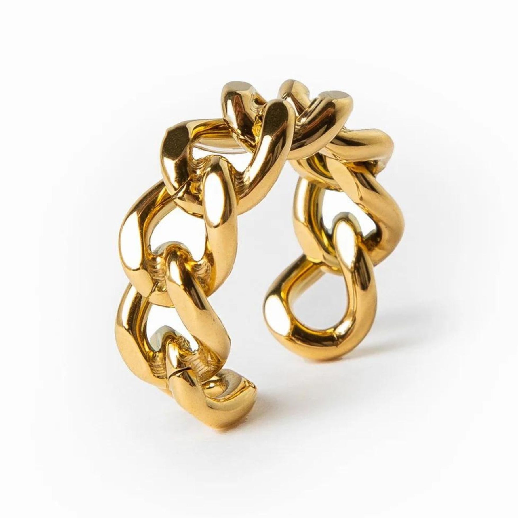 Anel Corrente Ajustável Banhado a Ouro 18k