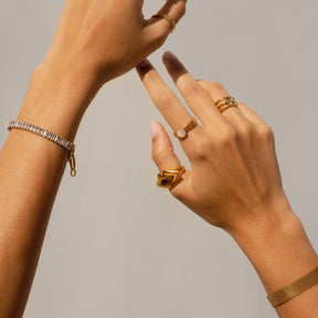 Anel Boca Banhado a Ouro 18k