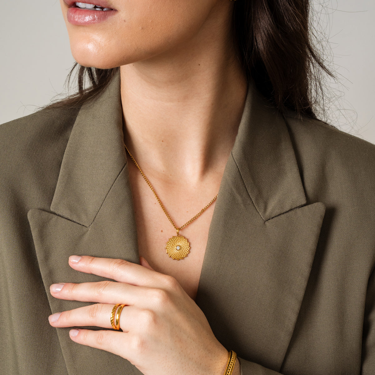 Anel Dupla Camada Trançado Banhado a Ouro 18K