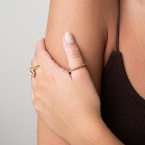 Anel Espiral Banhado a ouro 18K