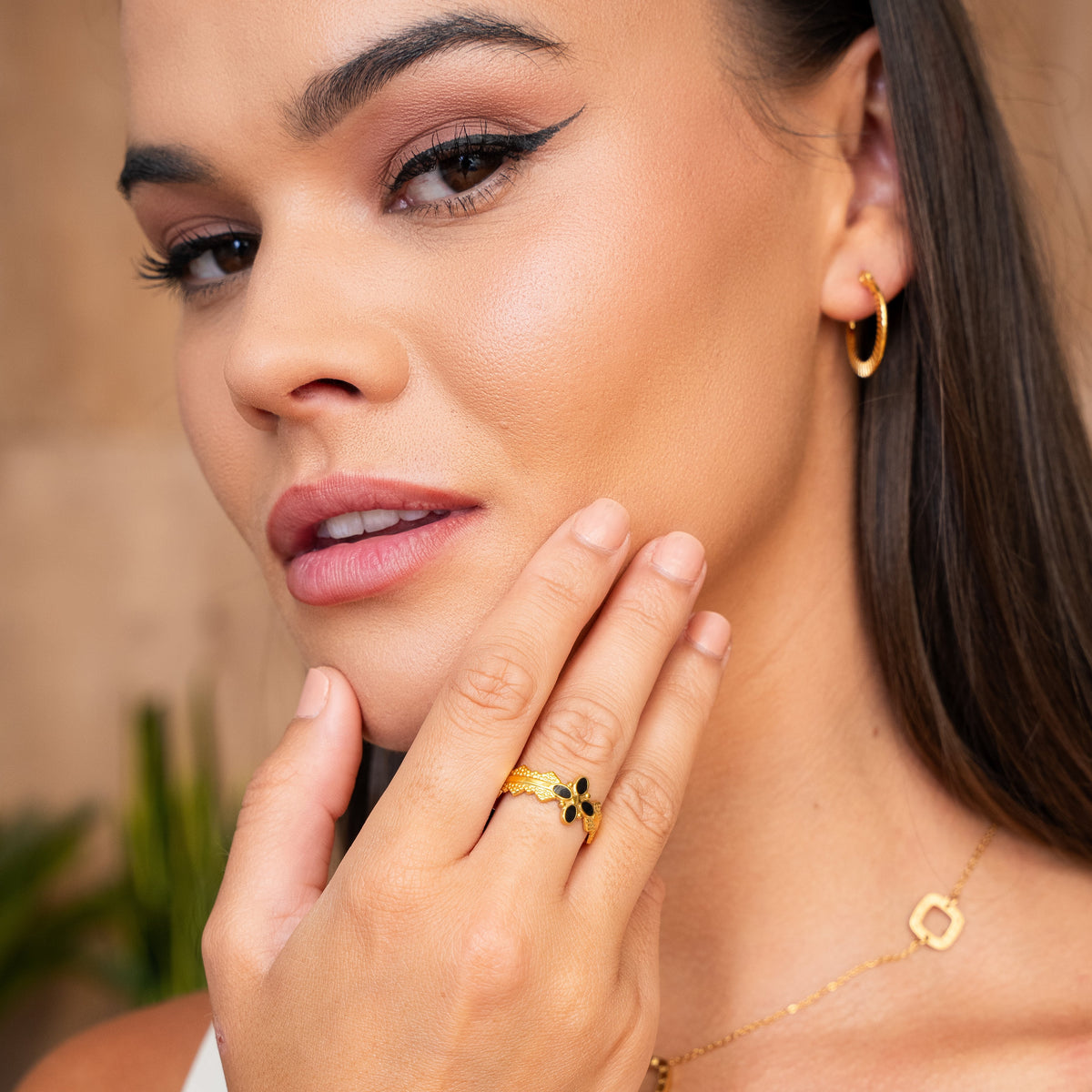 Anel Ibiza Ajustável Banhado a Ouro 18K