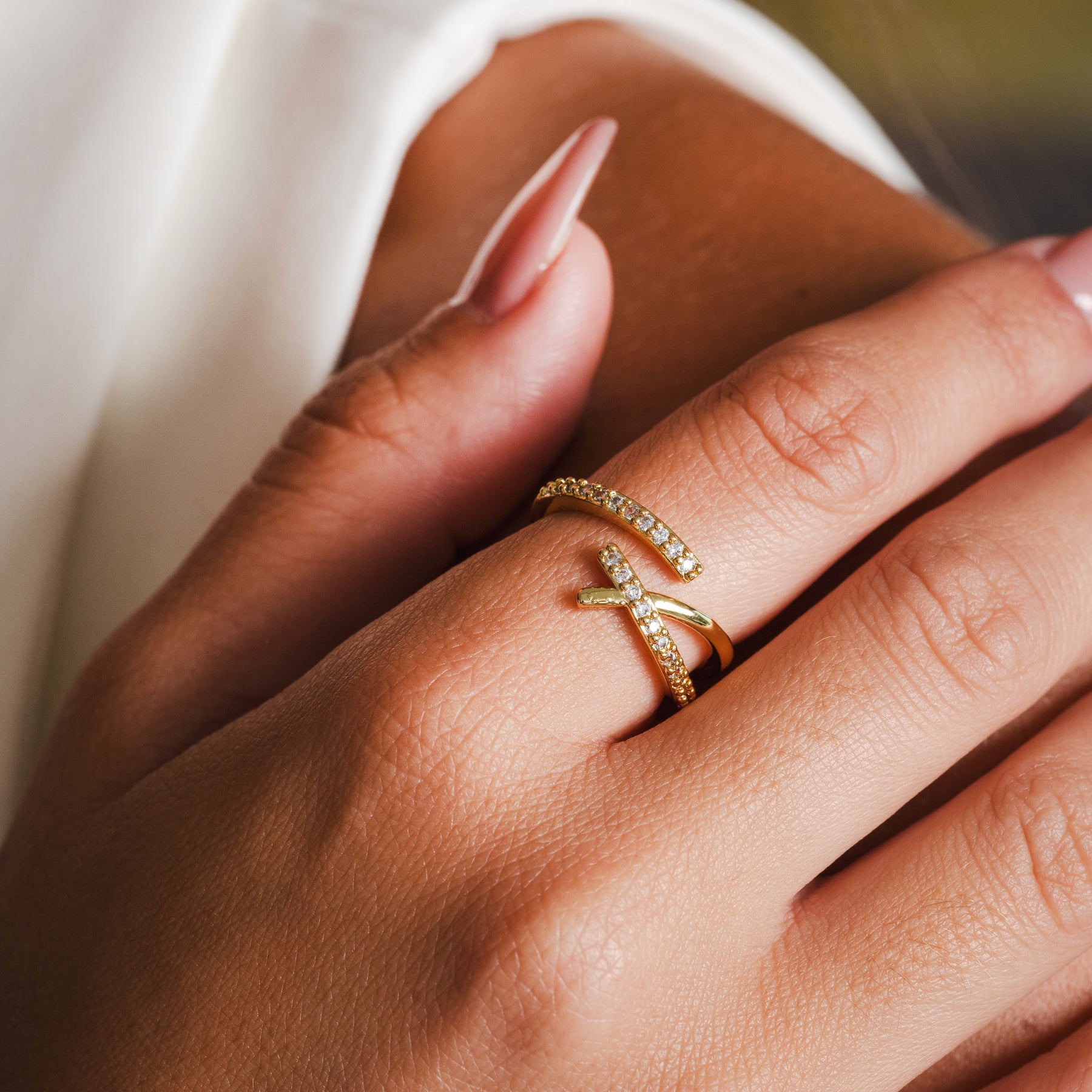 Anel 3 Pontas Ajustável Banhado a Ouro 18K