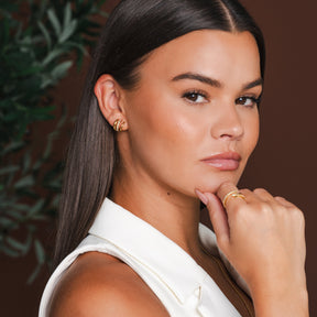 Brinco Argola Trilha com Zircônia Banhado a Ouro 18K