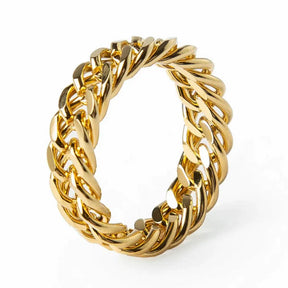 Anel de Corrente Banhado a Ouro 18K