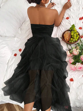 Vestido Midi Tomara Que Caia Com Saia De Camadas Tule