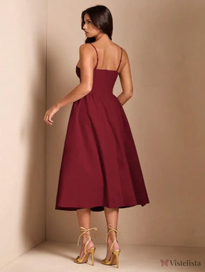 Vestido Midi Tomara Que Caia Com Saia Evasê