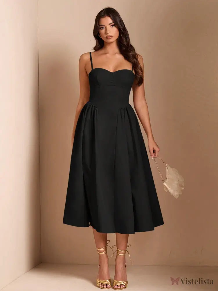 Vestido Midi Tomara Que Caia Com Saia Evasê