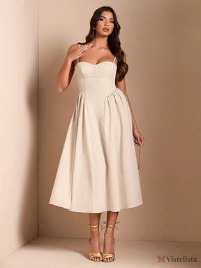 Vestido Midi Tomara Que Caia Com Saia Evasê