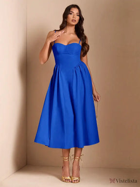 Vestido Midi Tomara Que Caia Com Saia Evasê