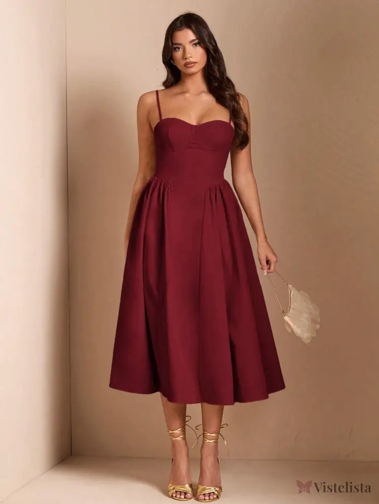 Vestido Midi Tomara Que Caia Com Saia Evasê